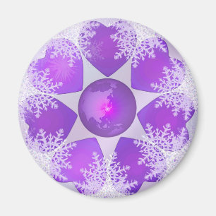 Lila snowflake magnet