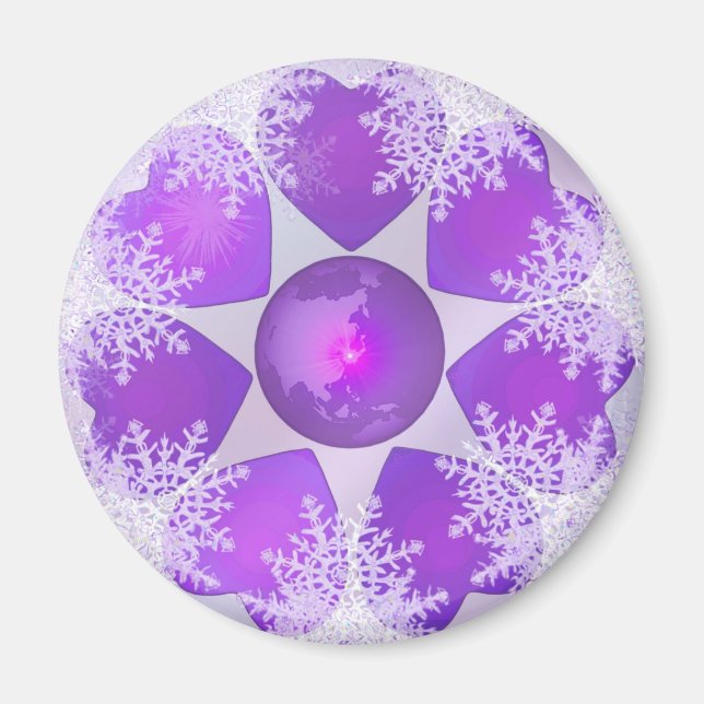 Lila snowflake magnet (Framsidan)