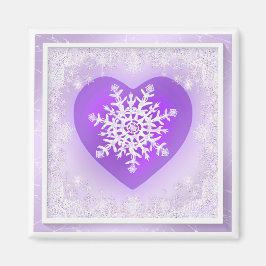 Lila snowflake magnet