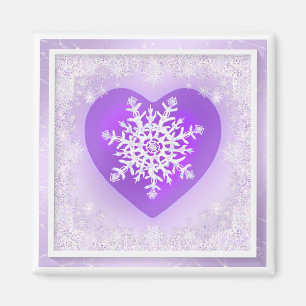 Lila snowflake magnet