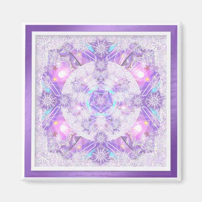 Lila snowflake magnet (Framsidan)