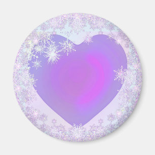 Lila snowflake magnet