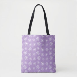 Lila Snowflake Mönster Tote Bag Tygkasse