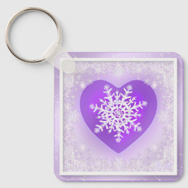 Lila snowflake nyckelring