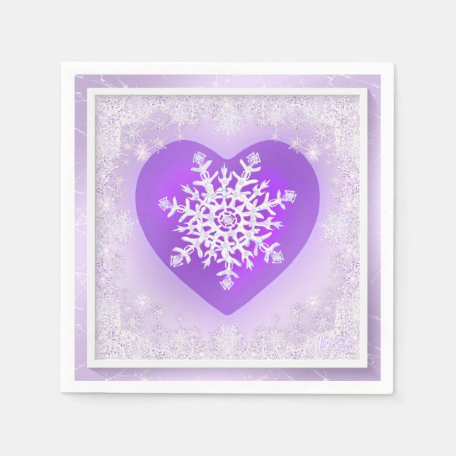 Lila snowflake pappersservett (Framsidan)