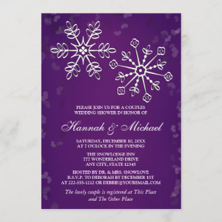 LILA SNOWFLAKE PAR MÖHIPPA INBJUDNINGAR