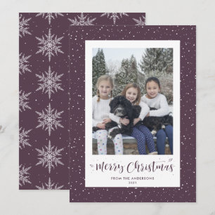 Lila Snowflake Photo God jul kort