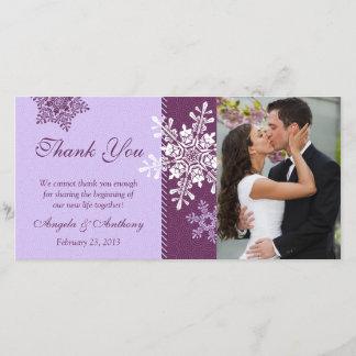Lila Snowflake Winter Wedding Tack Kort