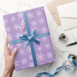 Lila Snowflake Wrapping Papper Presentpapper