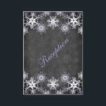 Lila Snowy Chalkboard-Bröllop-visitkort Tilläggskort<br><div class="desc">Det här festliga och trendig svarta och vita schalkboard-mottagningskortet för LOOK-bröllop har lagrar av lätt lila och vitt snöflingor som matchar den bröllopsinbjudan som visas nedan. Det skulle vara perfekt för ett vinterbröllop, jul bröllop eller möhippa, en vinterårsdag party eller en vintertid boll eller andra evenemang. Det är enkelt att...</div>