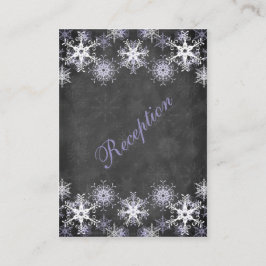 Lila Snowy Chalkboard-Bröllop-visitkort Tilläggskort