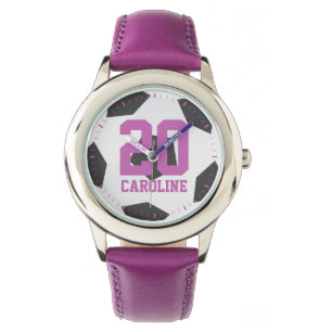Lila Soccer Ball Girl's Armbandsur