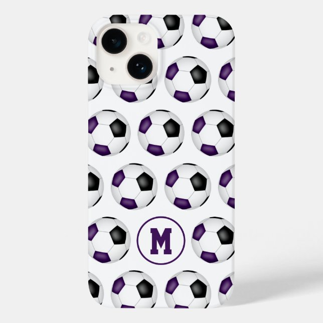 lila soccerbollar mönster monogrammet (Baksida)