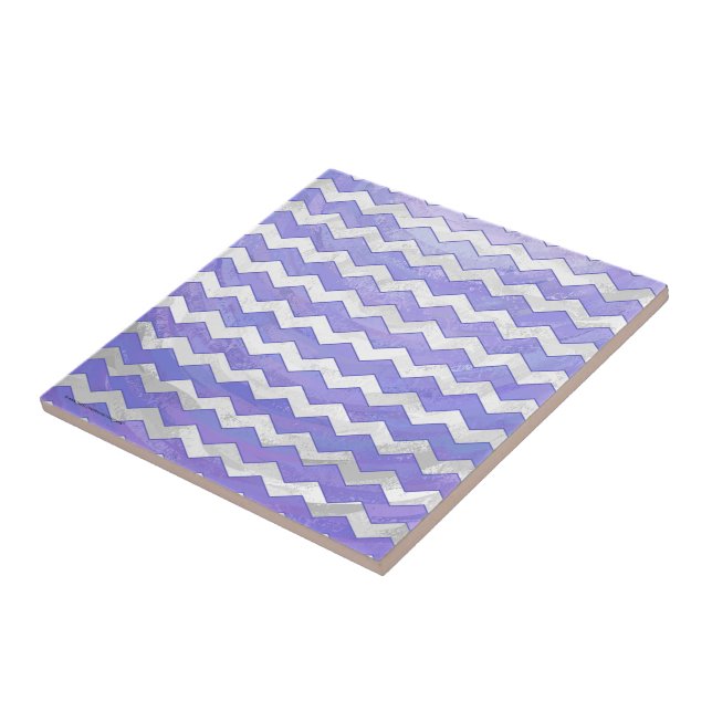 Lila Sol Chevron Mönster Kakelplatta (Sidan)