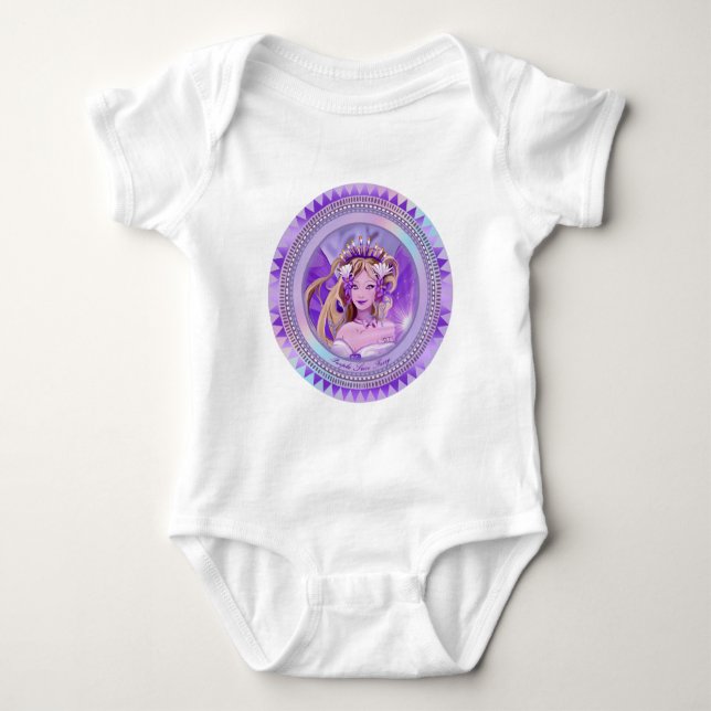 Lila Sol Fairy Baby Bodykostym T Shirt (Framsida)