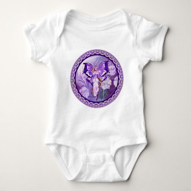Lila Sol Fairy Baby Bodykostym T Shirt (Framsida)