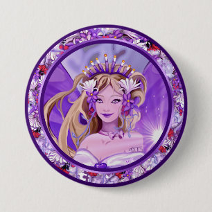 Lila Sol Fairy Button Knapp
