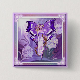 Lila Sol Fairy Button Knapp