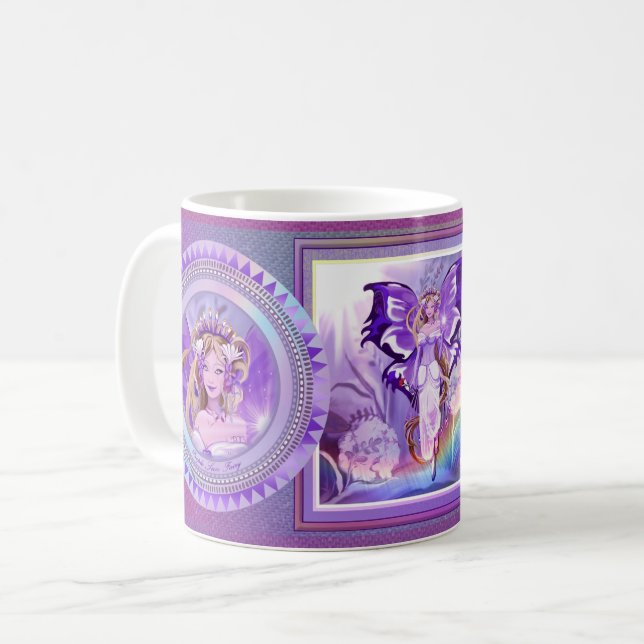 Lila Sol Fairy Coffee Mugg (Framsida vänster)