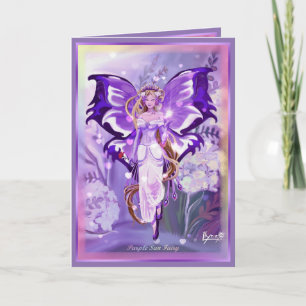 Lila Sol Fairy födelsedagskort Tack Kort