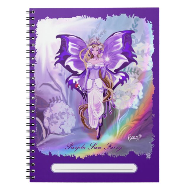 Lila Sol Fairy Notebook Anteckningsbok (Framsidan)