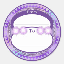 Lila Sol Fairy round-dekal Runt Klistermärke