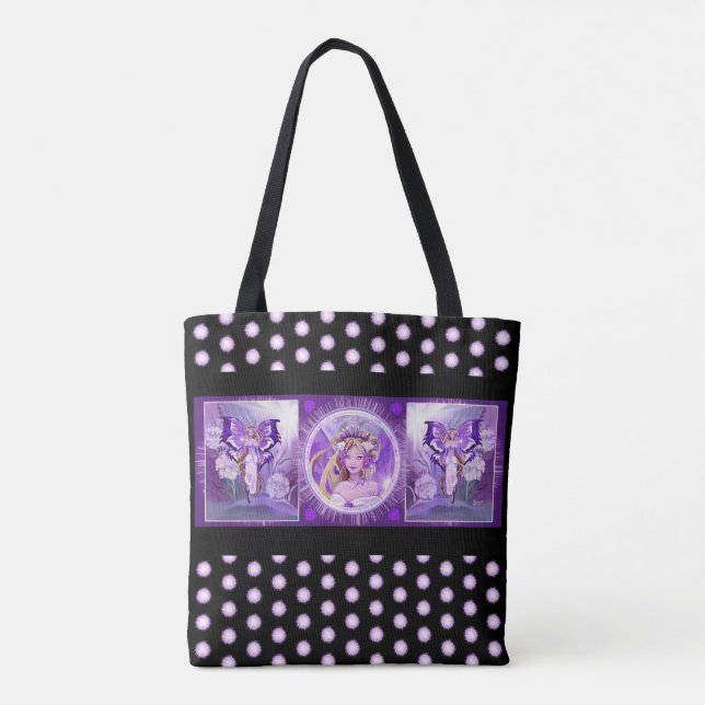 Lila Sol Fairy Tote Bag Tygkasse (Baksida)