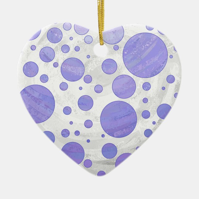 Lila Sol Polka Dot Julgransprydnad Keramik (Framsidan)