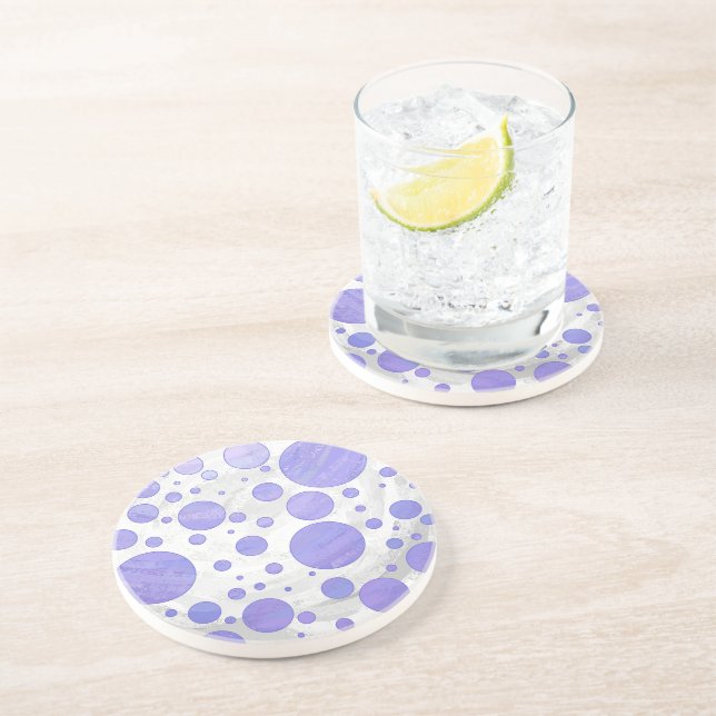 Lila Sol Polka Dot Underlägg Sandsten (Sidan)