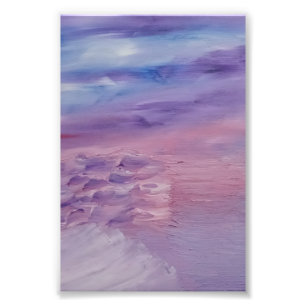 Lila solnedgång Blå Rosa Färgrik Abstrakt Konst Fototryck