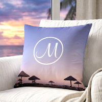 Lila solnedgång Kalifornien strand foto monogram n