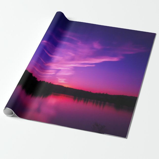 Lila solnedgång Presentpappersrulle Presentpapper (Utrullad)