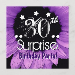 Lila Solros 30th Surprise Birthday-mall Inbjudningar