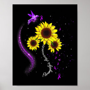 Lila Solros Fibromyalgia Medvetenhet Poster