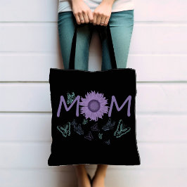 Lila Solros MAMMA | Vattenfärg Butterflies Tote Tygkasse