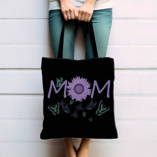 Lila Solros MAMMA | Vattenfärg Butterflies Tote Tygkasse
