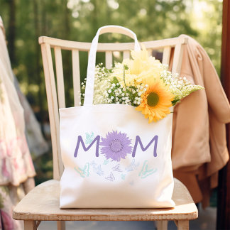 Lila Solros MAMMA | Vattenfärgsmällor Jumbo Tygkasse