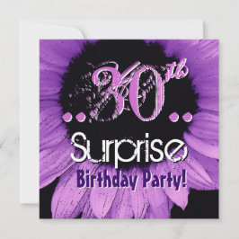 Lila Solrosblomma 30:e arbetsdag för överraskning Inbjudningar