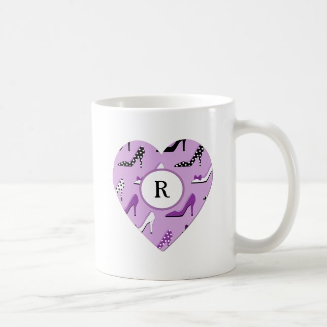 Lila Söt Heart Kaffemugg (Höger)
