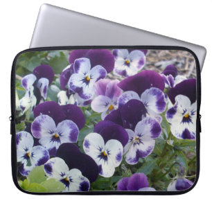 Lila Söt Pansies Laptop Sleeve