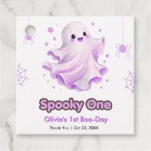 Lila Söt Spöke Skräckis Halloween 1-års Födelsedag