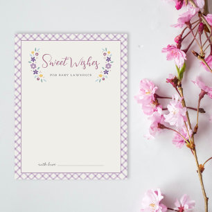 Lila Söta Blommiga Önskningar För Baby Shower Kort