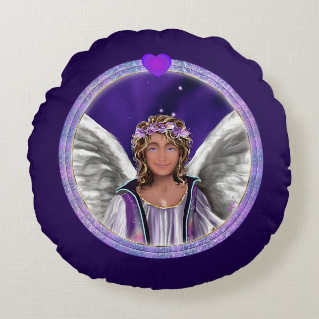 Lila Soul Round Pillow Rund Kudde (Framsidan)