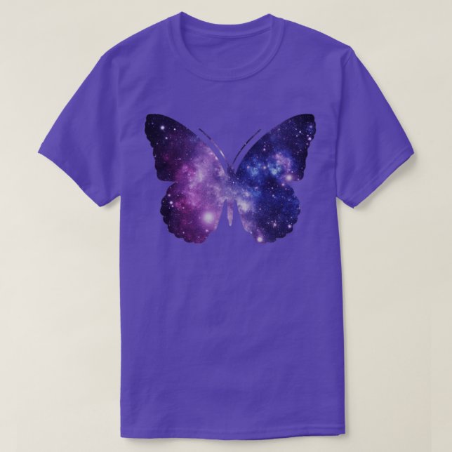 Lila Space Butterfly T Shirt (Design framsida)