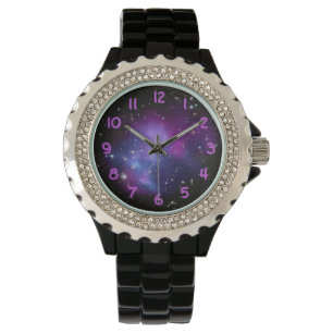 Lila Space-fotonummer Armbandsur