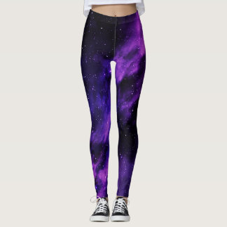 Lila Space Galaxy Leggings