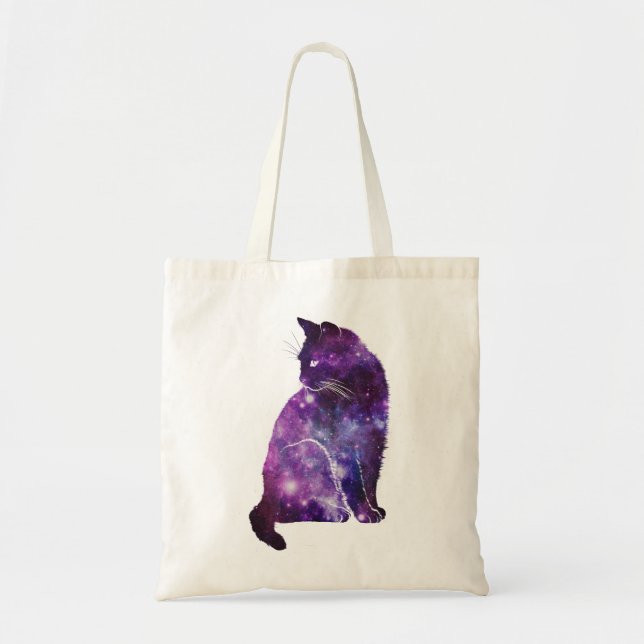 Lila Space Nebula Cat Tygkasse (Framsidan)
