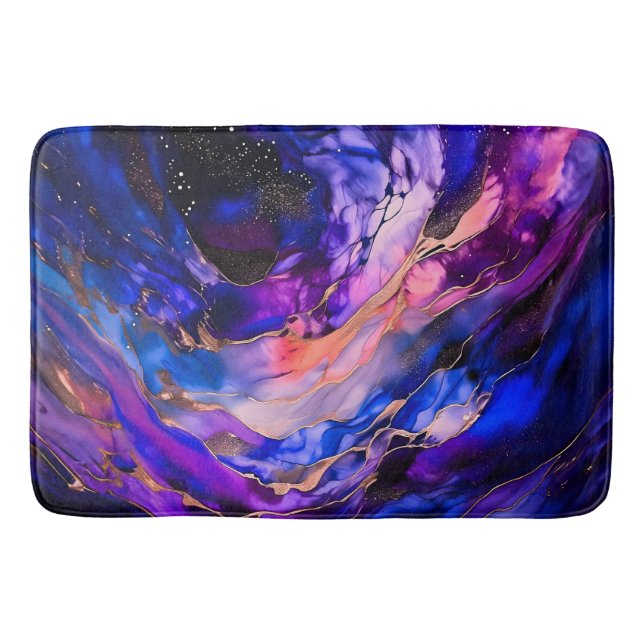 Lila Space Nebula i Alcohol Bläck Badrumsmatta (Framsidan)