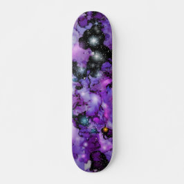 Lila Space nebula Stars 7 3/4-tums Skateboard Deck