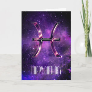 Lila Space Pisses Birthday Card Kort